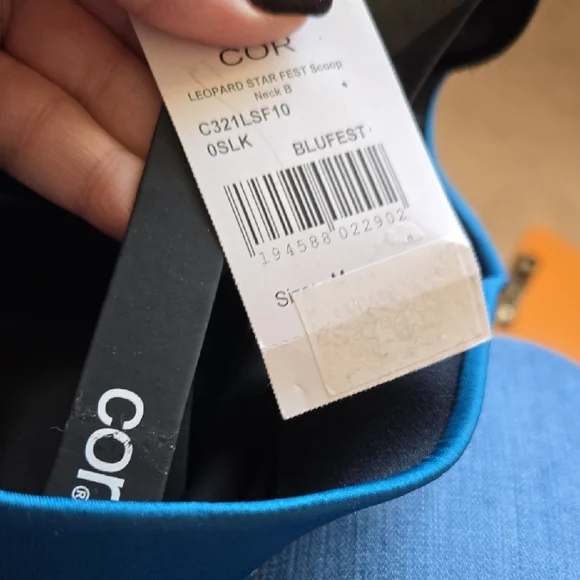 Blue Leopard Print Sports Bra, NWT, COR brand - Picture 3 of 7